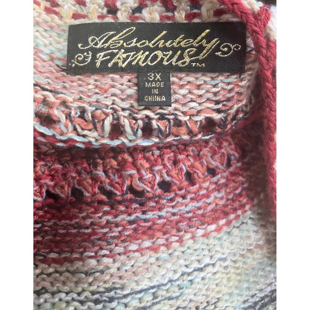 Absolutely Famous Open Crochet Shrug Cardigan Fringe Festival Boho Vibes Size 3X - Picture 5 of 8